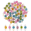 60Pcs 2 Colors Natural Colorful Tourmaline Faceted Table Cut Cube Links Connector Charms PALLOY-DC00043-1