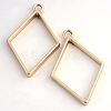 Matte Style Rack Plating Alloy Rhombus Open Back Bezel Pendants LS-X-PALLOY-S047-14C-FF-1
