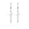 Simple Stainless Steel Mama Dangle Earrings for Mother's Day QW8429-4-1