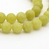 Natural Olive Jade Round Bead Strands G-P070-34-7mm-4