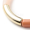Acrylic Curved Tube Beaded Stretch Bracelet for Women BJEW-JB08438-01-4