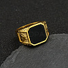 304 Stainless Steel with Natural Black Agate Finger Rings FS-WG06E27-06-1