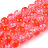 Transparent Crackle Baking Paint Glass Beads Strands DGLA-T003-01C-12-1