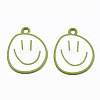 Spray Painted Alloy Pendants X-ENAM-S127-026B-RS-1