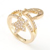 Brass Micro Pave Clear Cubic Zirconia Finger Rings X-RJEW-L098-006G-2