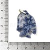 Natural Blue Spot Jasper Carved Pendants G-G460-01G-06-3