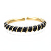 Enamel Wrap Open Cuff Ring RJEW-N037-009-2