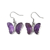 Natural Amethyst Brass Dangle Earrings EJEW-M081-01P-05-2