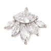 Brass Inlay Clear Glass Pendants KK-S388-22P-1