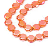 Electroplate Opaque Solid Color Glass Beads Strands EGLA-N002-27-B02-3