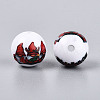 Christmas Printed Opaque Acrylic Round Beads OACR-T029-08A-3