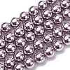 Electroplated Shell Pearl Beads Strands BSHE-G041-8mm-02-1