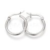 201 Stainless Steel Hoop Earrings X-MAK-R018-20mm-S-2