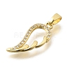 Brass Clear Cubic Zirconia Pendants KK-B187-08G-2