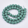 Spray Painted Natural Lava Rock Beads Strands G-N0324-D-03-2