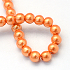 Baking Paint Pearlized Glass Pearl Round Bead Strands HY-Q330-8mm-36-4