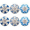 6Pcs 3 Styles Printing Porcelain Drawer Knobs FIND-GA0001-29B-1