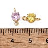SHEGRACE Brass Pave Cubic Zirconia Flat Round Connector Charms XGRQ2O731-435G-3