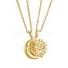 2Pcs Sun & Moon Brass Magnetic Pendant Necklaces for Unisex WG95FFA-01-2