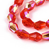 Transparent Electroplate Glass Beads Strands EGLA-N023-6x8mm-A04-3