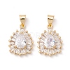 Brass Micro Pave Clear Cubic Zirconia Pendants KK-Z019-16G-1