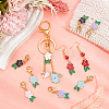 Alloy Enamel Flower Pendant Locking Stitch Markers HJEW-AB00055-4