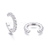 Brass Micro Pave Clear Cubic Zirconia Cuff Earrings X-EJEW-I249-14P-2