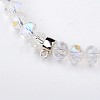 Glass Rondelle Bead Stretch Bracelets BJEW-JB01551-04-2