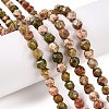 Natural Unakite Beads Strands G-T138-223-1