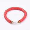 Handmade Polymer Clay Heishi Bead Stretch Bracelets BJEW-JB05095-02-1