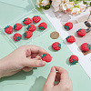 15Pcs Strawberry Food Grade Eco-Friendly Silicone Focal Beads SIL-UN0001-01-4
