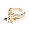Brass Micro Pave Clear Cubic Zirconia Finger Rings X-RJEW-L098-005G-4