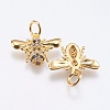 Brass Micro Pave Cubic Zirconia Pendants RB-I077-20G-RS-2