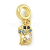 Rack Plating Brass Pave Colorful Cubic Zirconia Monkey European Dangle Charms KK-Z067-52G-1