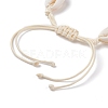 Natural Cowrie Shell Braided Bead Bracelet BJEW-JB07400-04-5