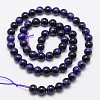 Natural Purple Tiger Eye Round Bead Strands G-M220-6mm-01-2