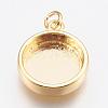 Brass Pendant Cabochon Settings KK-P146-06G-1