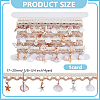 4 Yards Cotton Thread & Linen & Shell Beaded Trim Ribbon OCOR-DR0001-25-2