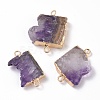 Natural Dyed Amethyst Links connectors G-I251-09G-1