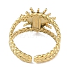 Ion Plating(IP) 304 Stainless Steel Enamel Cuff Finger Rings RJEW-L107-053G-01-3