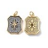 Brass Micro Pave Clear Cubic Zirconia Pendants KK-E068-VF314-1