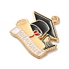 Graduation Season Alloy Enamel Pendants ENAM-R147-08C-G-2