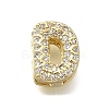 Brass Micro Pave Cubic Zirconia Letter Multi-Strand Links KK-D295-32G-04-1