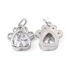 Rack Plating Brass Micro Pave Cubic Zirconia Charms KK-C021-07P-1