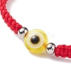 Resin Evil Eye Braided Bead Bracelet BJEW-JB08425-02-5