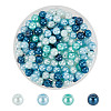 200Pcsg Ocean Mix Pearlized Glass Pearl Beads HY-HY0001-03B-1
