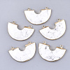 Electroplate Natural Howlite Semi Circle Pendants G-S344-42I-1