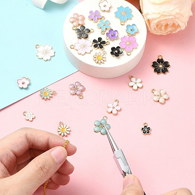 25Pcs 25 Styles Light Gold Plated Alloy Enamel Pendants ENAM-YW0004-33-1