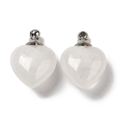 Natural Mixed Gemstone Perfume Bottle Pendants G-Z039-03P-1