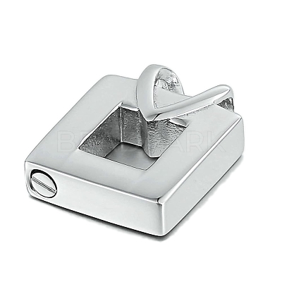 Stainless Steel Heart Rectangle Pendant Urn Ashes Necklaces PW-WGDFE89-01-1